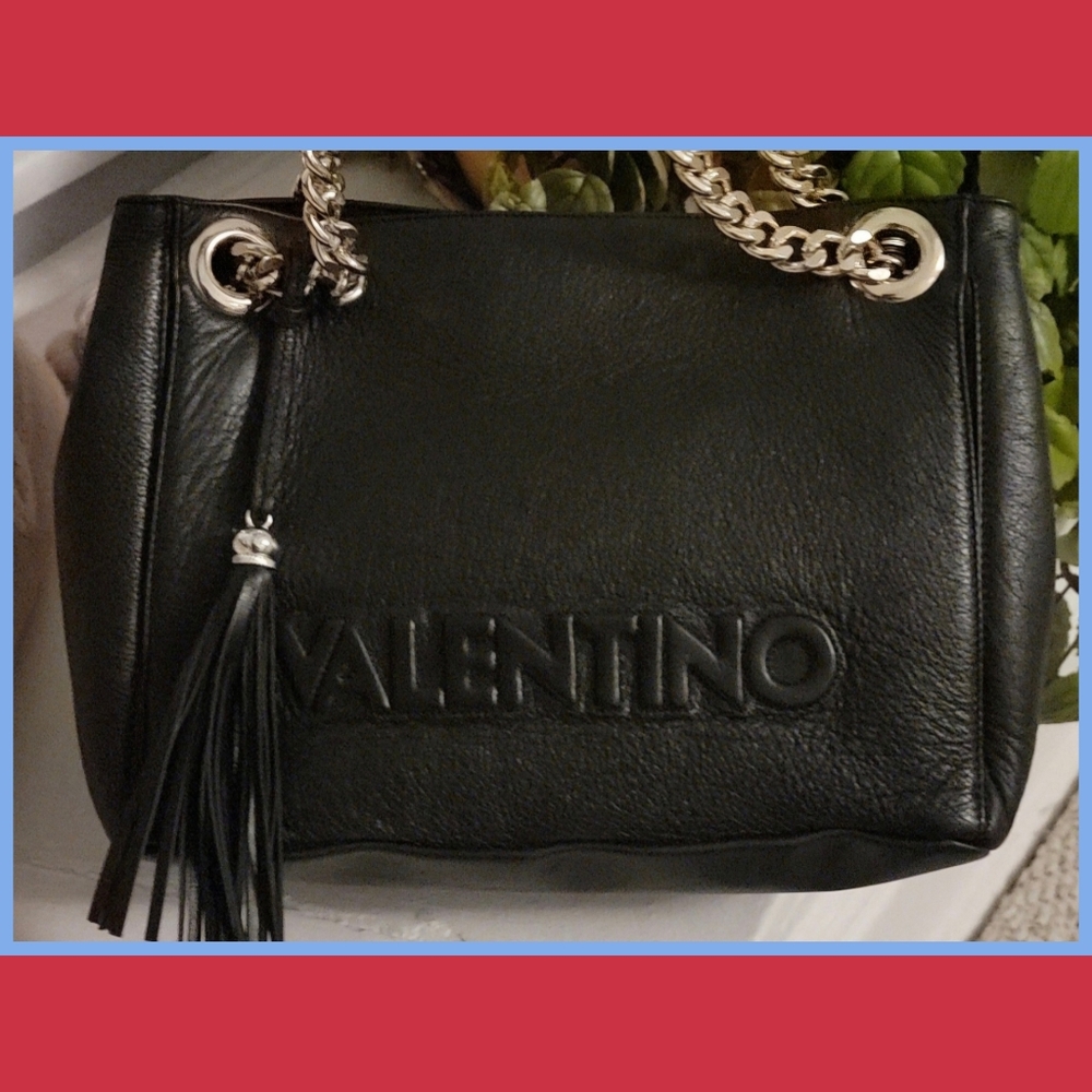 VALENTINO Mario Valentino Authentic Learher Shoulder Handbag